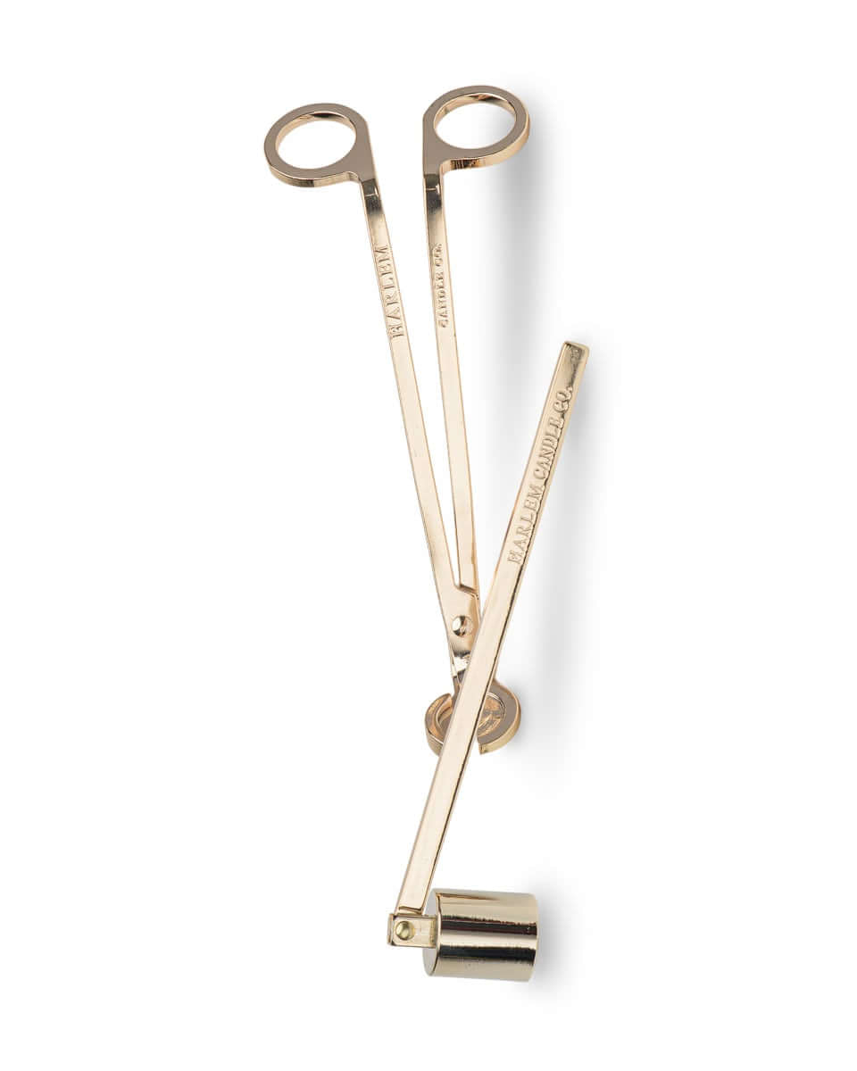 Photo of Harlem Candle Company candle wick trimmer and snuffer.